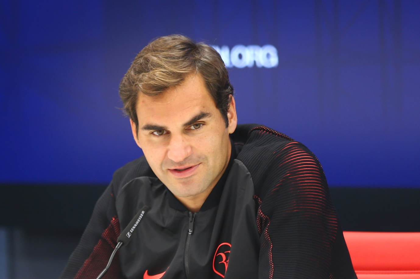 Credit Suisse brand ambassador Roger Federer at a press conference